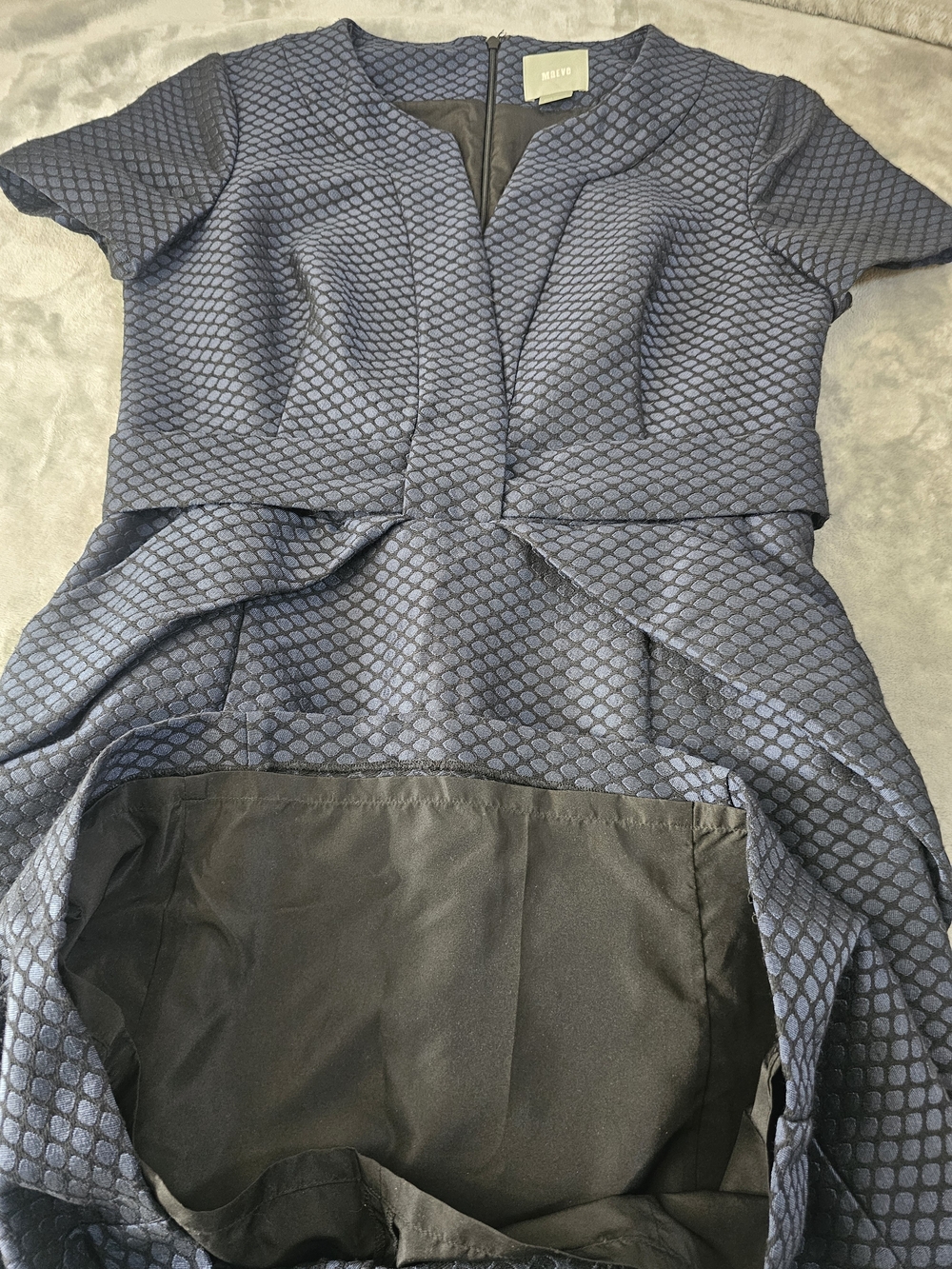 Anthropologie Maeve Shelby Navy Jacquard Sheath Dress size 10 - Picture 5 of 9